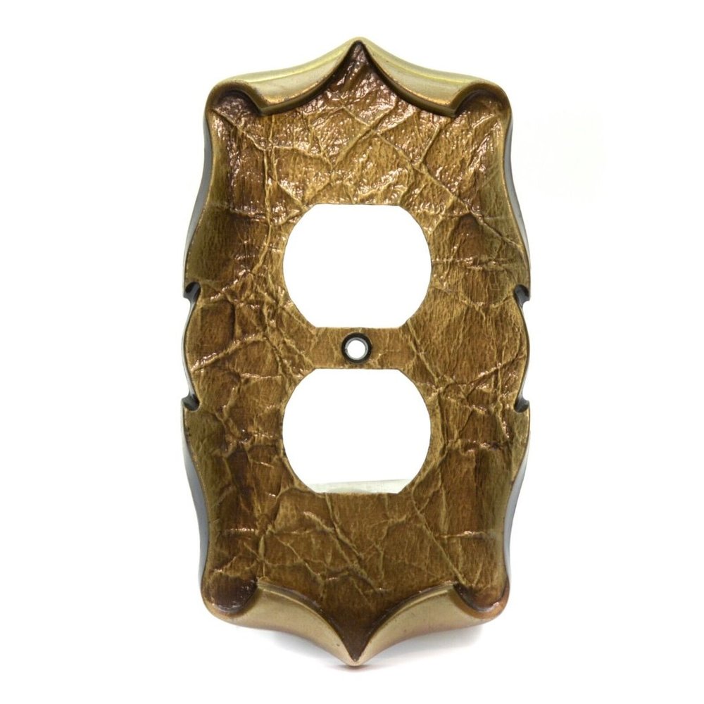 Vintage Amerock Carriage House Electric Outlet Cover Plate Brass Tone